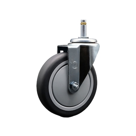 Service Caster 5'' Thermoplastic Rubber Wheel Swivel 7/16'' Grip Ring Stem Caster SCC-GR20S514-TPRB-716138